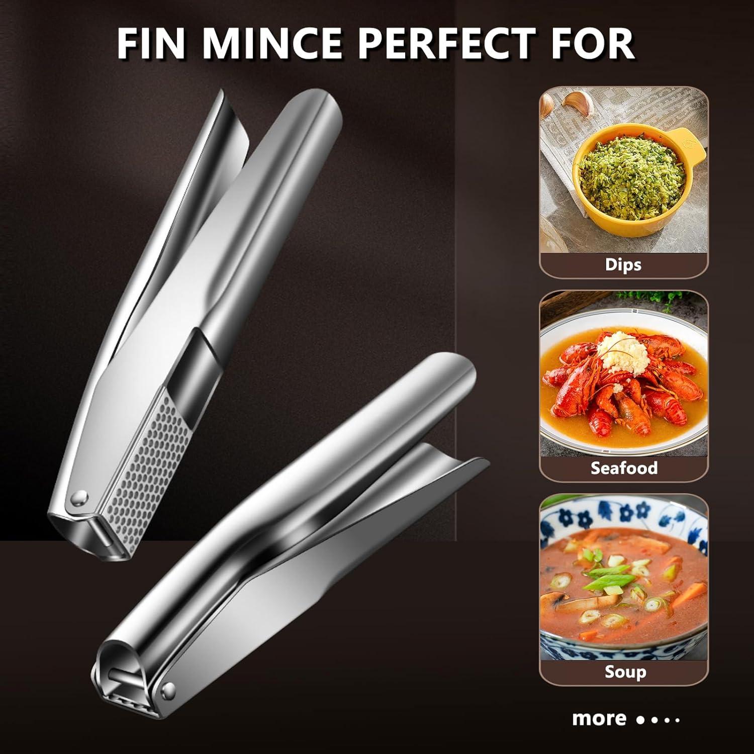 Prensa de Ajo Bxgnip de Acero Inoxidable 304 Fácil de Limpiar