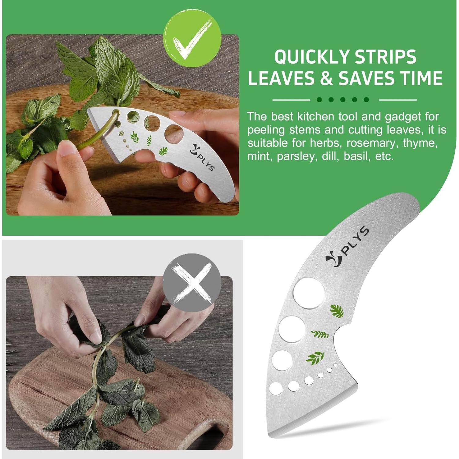 Deshojadora de Hierbas Plys de Acero Inoxidable 9 Agujeros