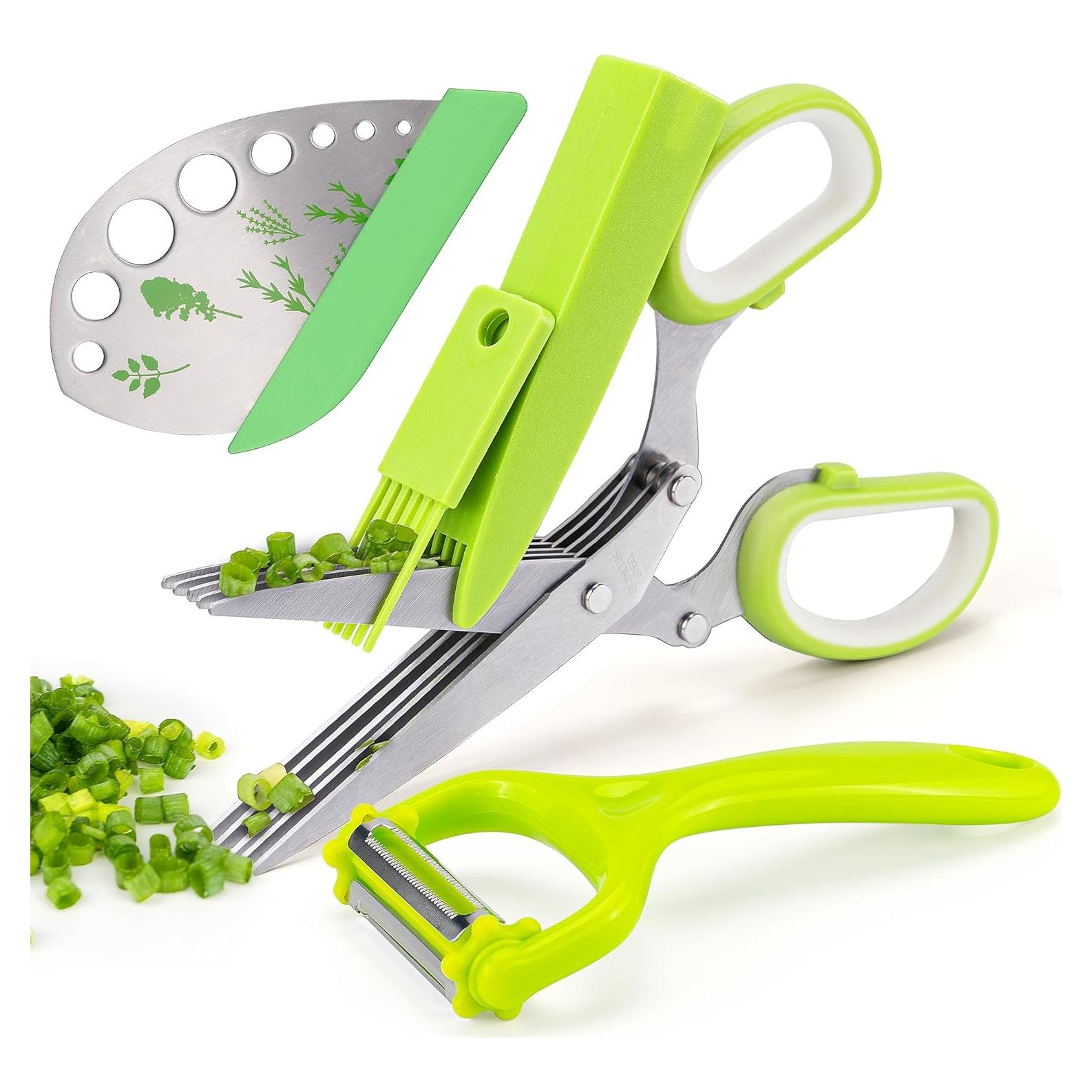 Tijeras de Cocina VIBIRIT 5 Cuchillas Acero Inoxidable Verde