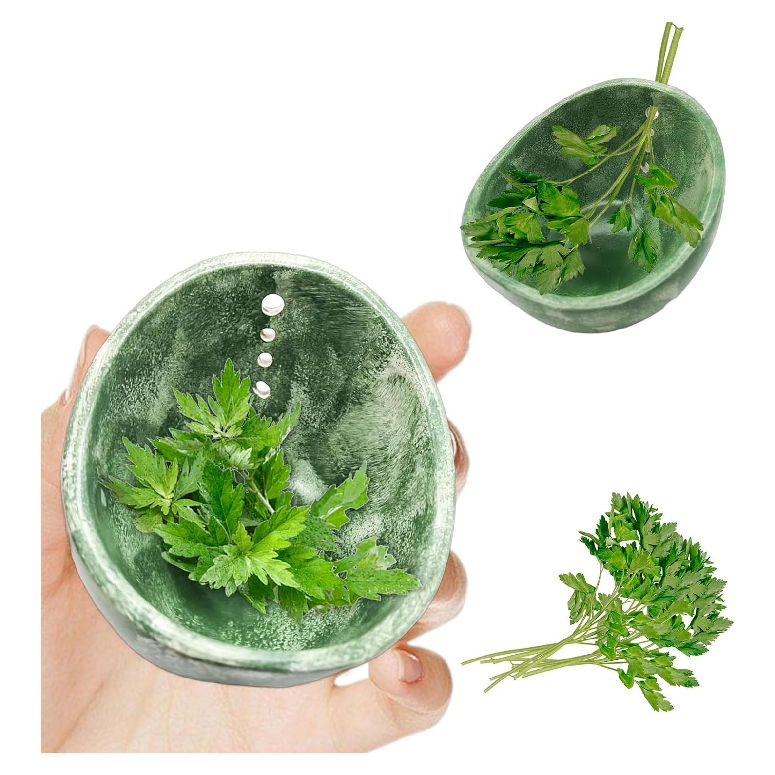 Tazón Deshojador de Hierbas YIYIBB Cerámica 11.43 cm Verde