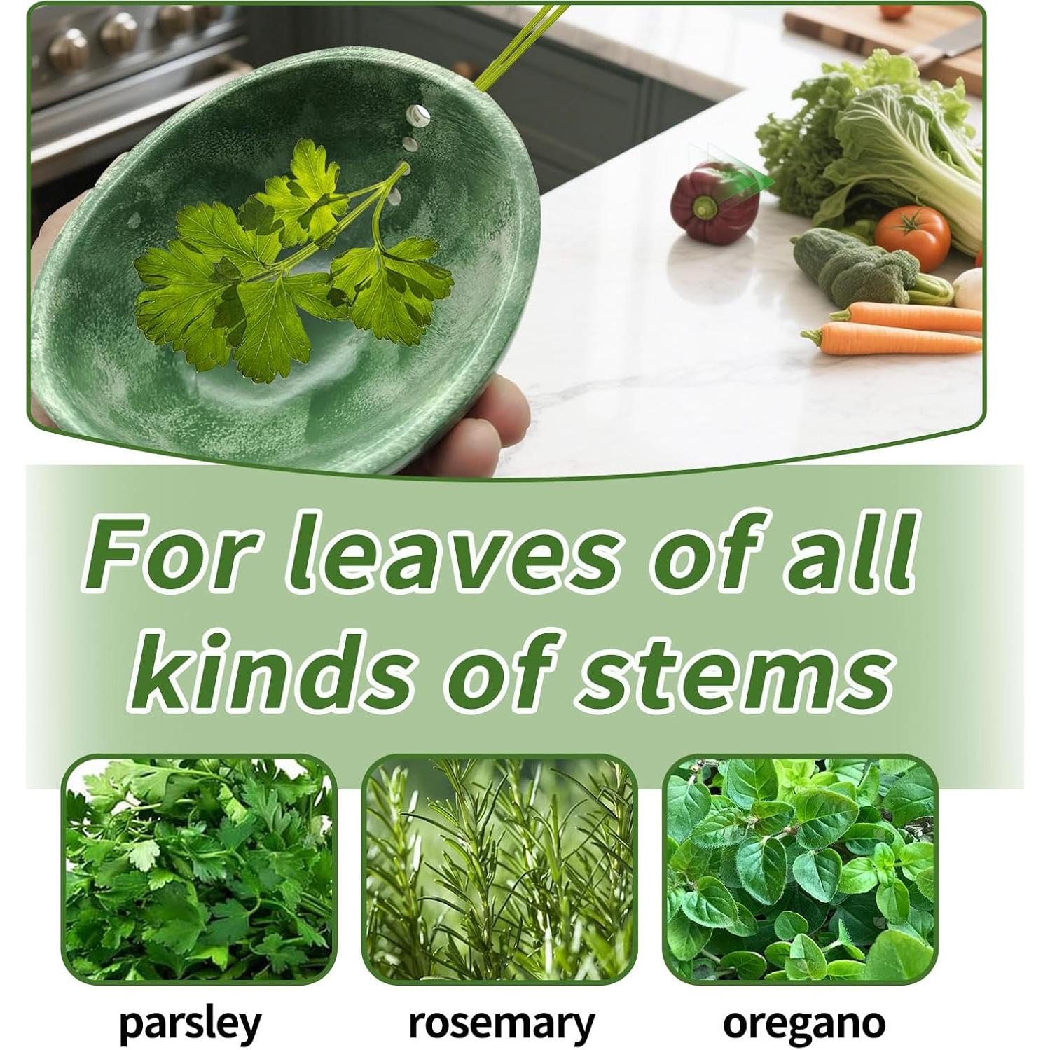 Tazón Deshojador de Hierbas YIYIBB Cerámica 11.43 cm Verde