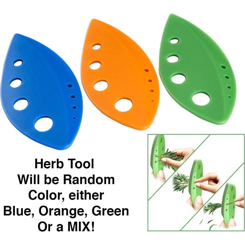 Set de Cocina Brillante: 3 Deshojadores de Hierbas + 2 Peladores