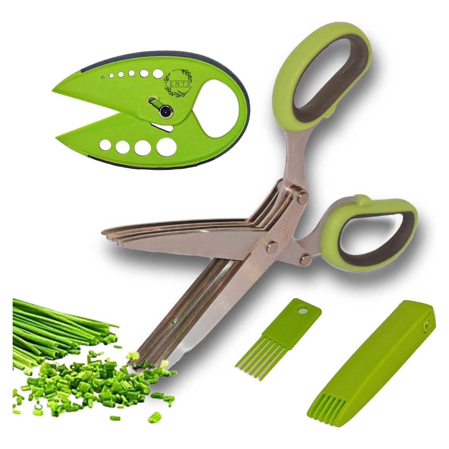 Tijeras de Hierbas TEN73 de Acero Inoxidable con 5 Cuchillas