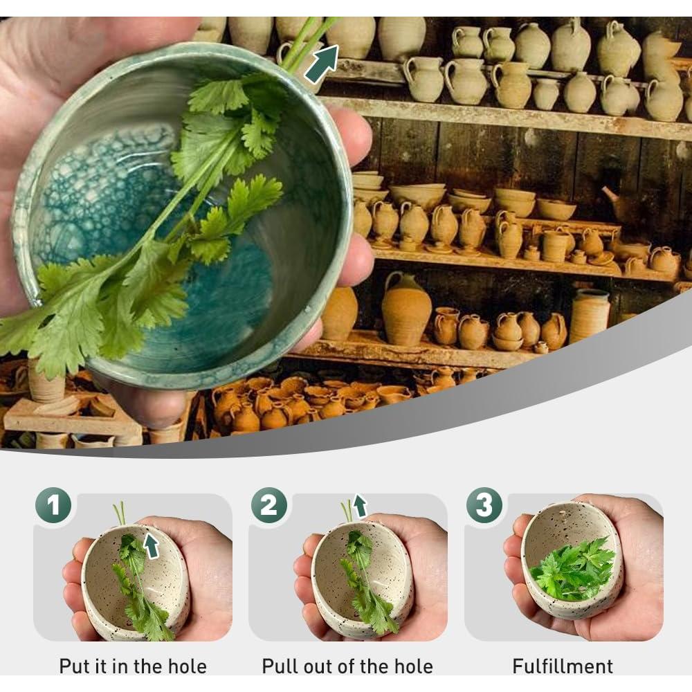 Tazón Deshojador de Hierbas Cerámica Rewdut 10x10cm Estilo A