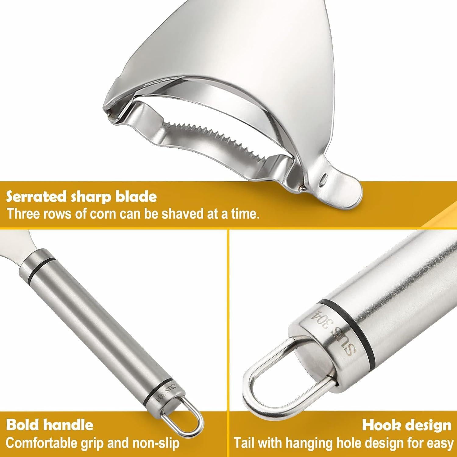 Juego de 2 Peladores de Maíz Luexian - Acero Inoxidable Ergonómico