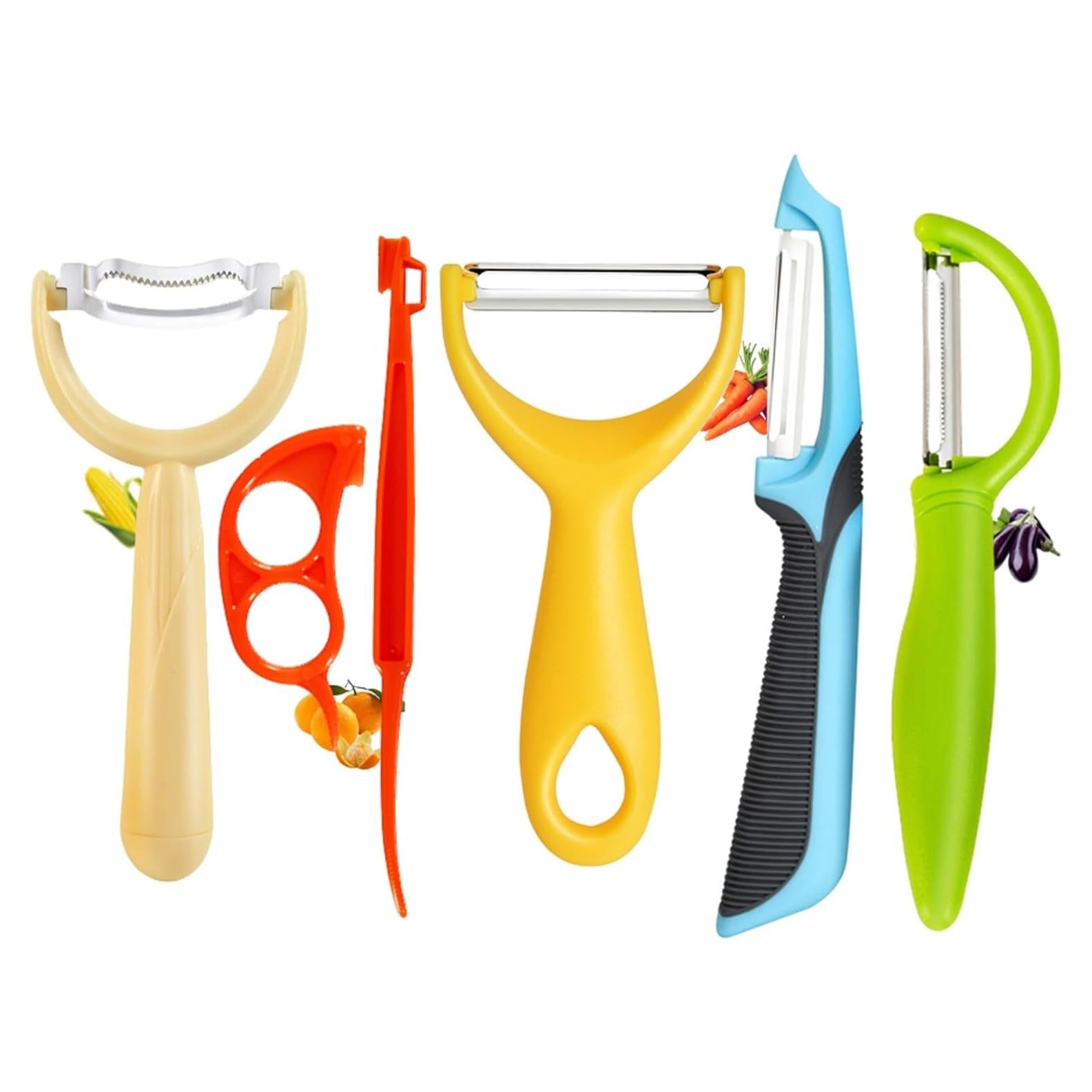 Juego de 6 Peladores de Verduras Soft Home - Acero Inoxidable