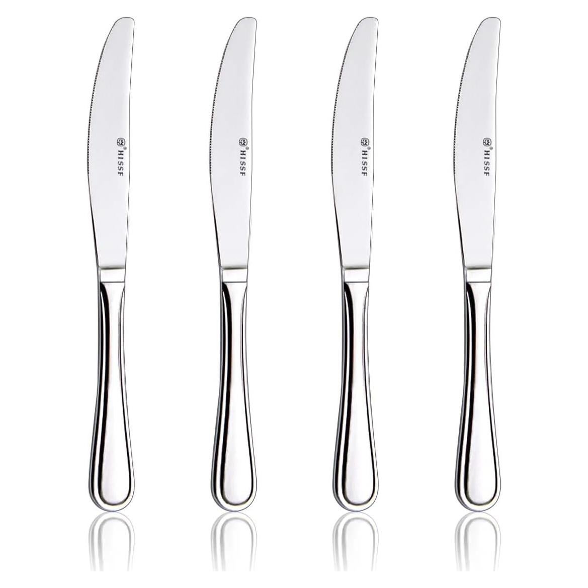 Juego de cuchillos de cena HISSF 4 piezas acero inoxidable
