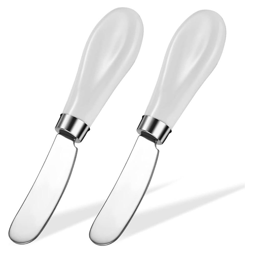 Paquete de 2 cuchillos para untar mantequilla AISBUGUR acero inoxidable
