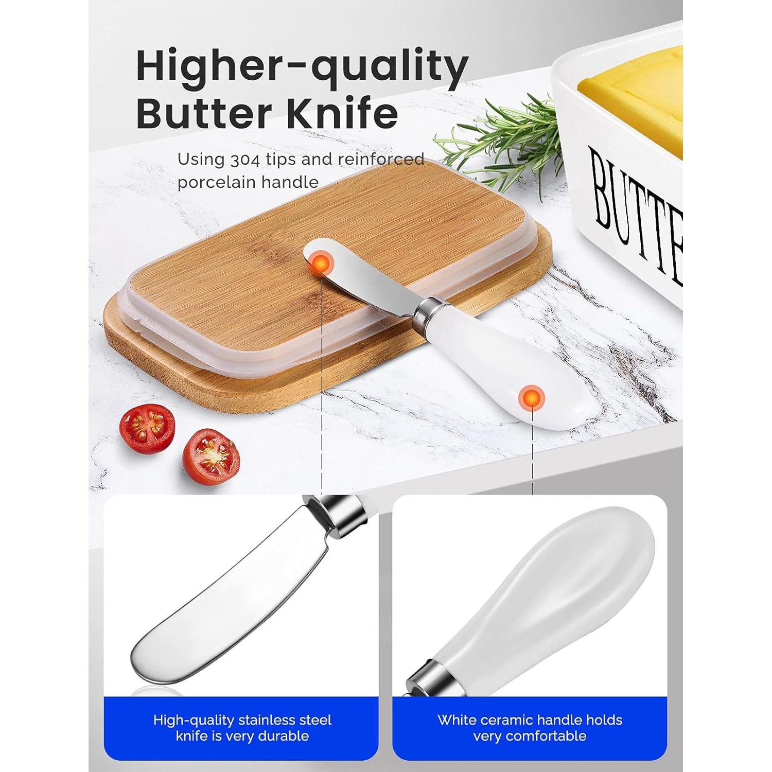 Paquete de 2 cuchillos para untar mantequilla AISBUGUR acero inoxidable