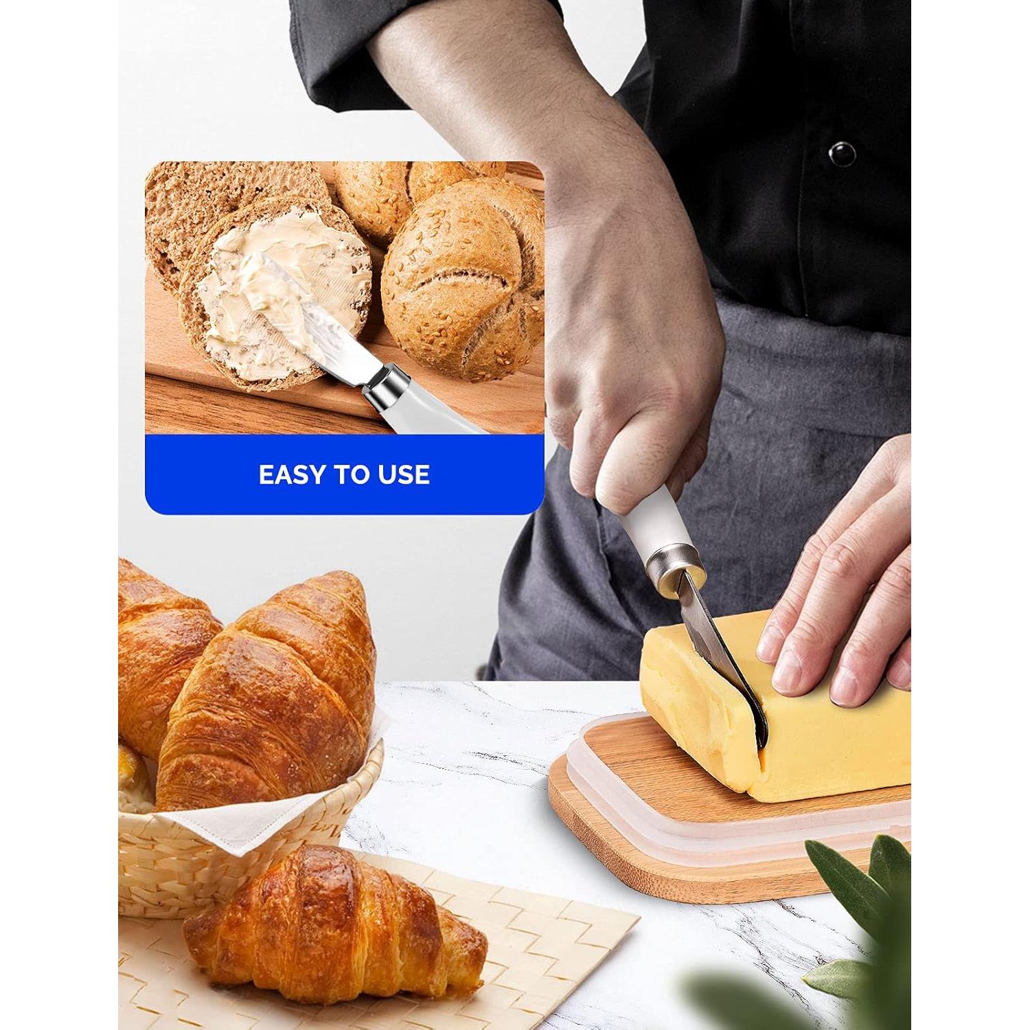 Paquete de 2 cuchillos para untar mantequilla AISBUGUR acero inoxidable