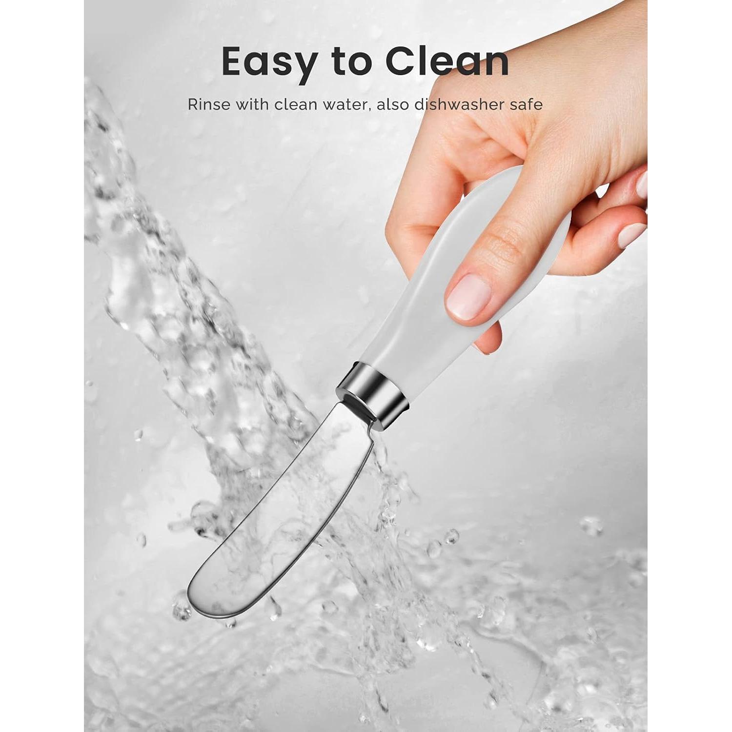 Paquete de 2 cuchillos para untar mantequilla AISBUGUR acero inoxidable