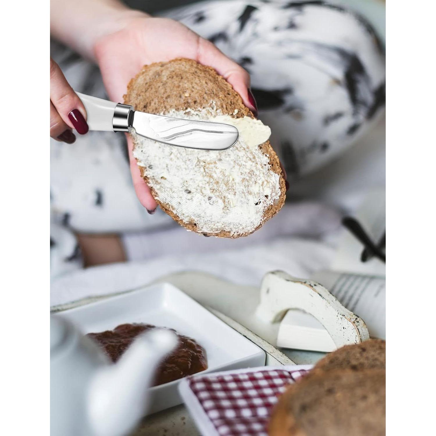 Paquete de 2 cuchillos para untar mantequilla AISBUGUR acero inoxidable