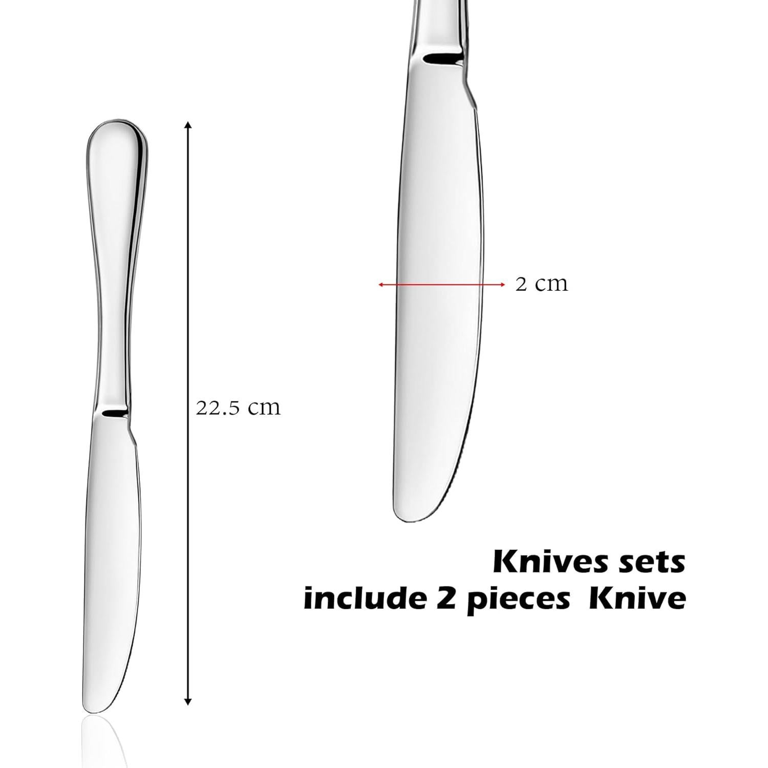 Juego de cuchillos de cena ATB de acero inoxidable - 6 piezas