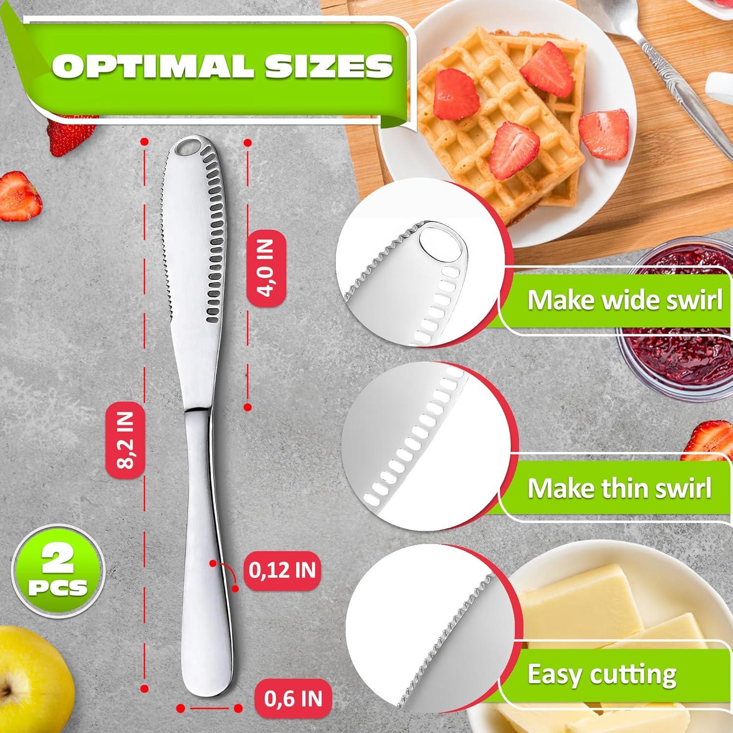 Cuchillo para Mantequilla DIMROM 2 Piezas Acero Inoxidable 20.8 cm