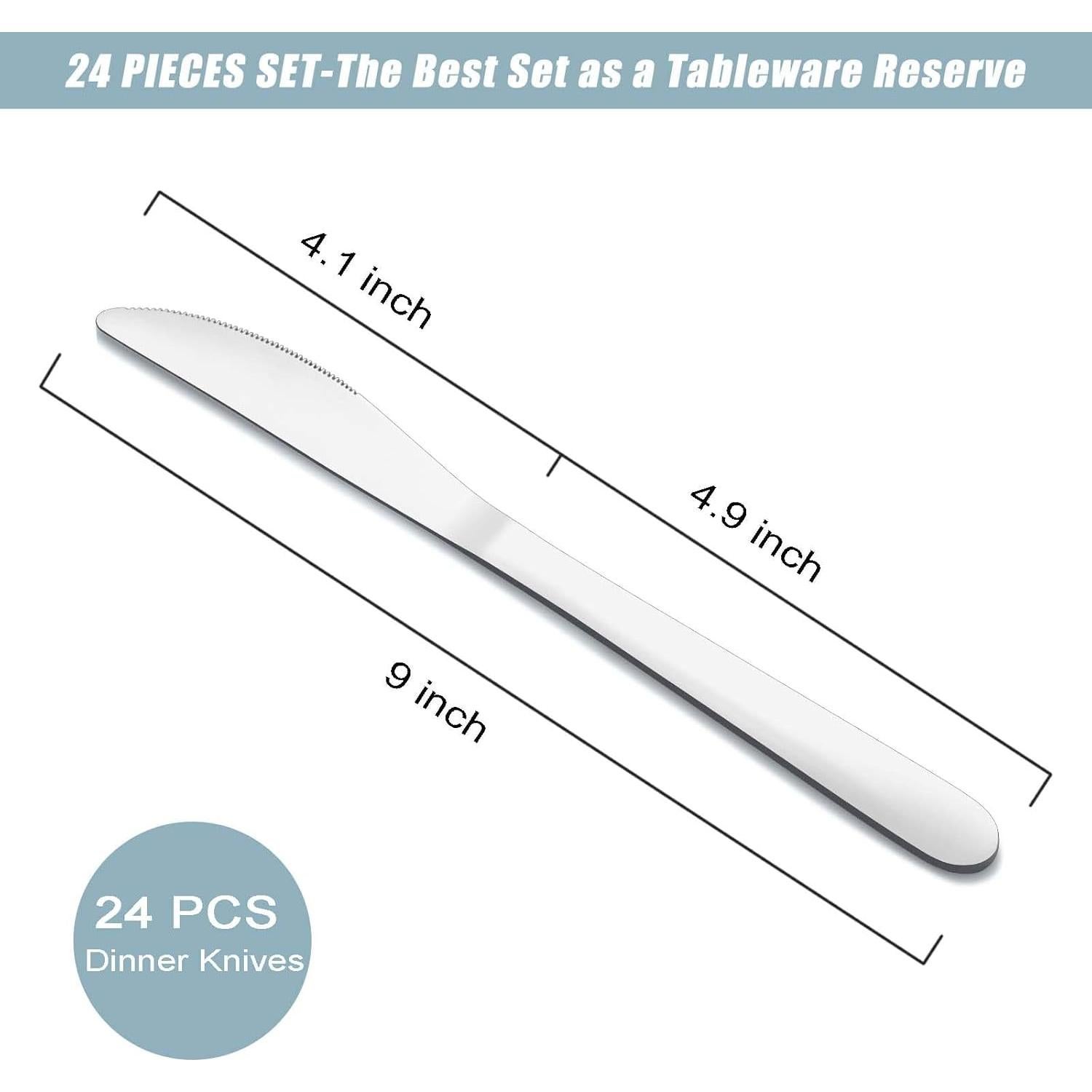 Juego de Cuchillos de Cena Gymdin 24 Piezas Acero Inoxidable