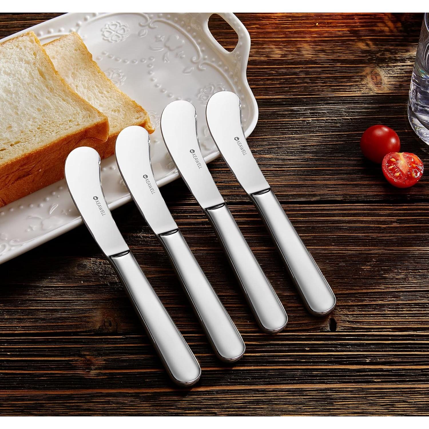 Juego de Cuchillos para Mantequilla KEAWELL 4 Piezas Acero Inoxidable