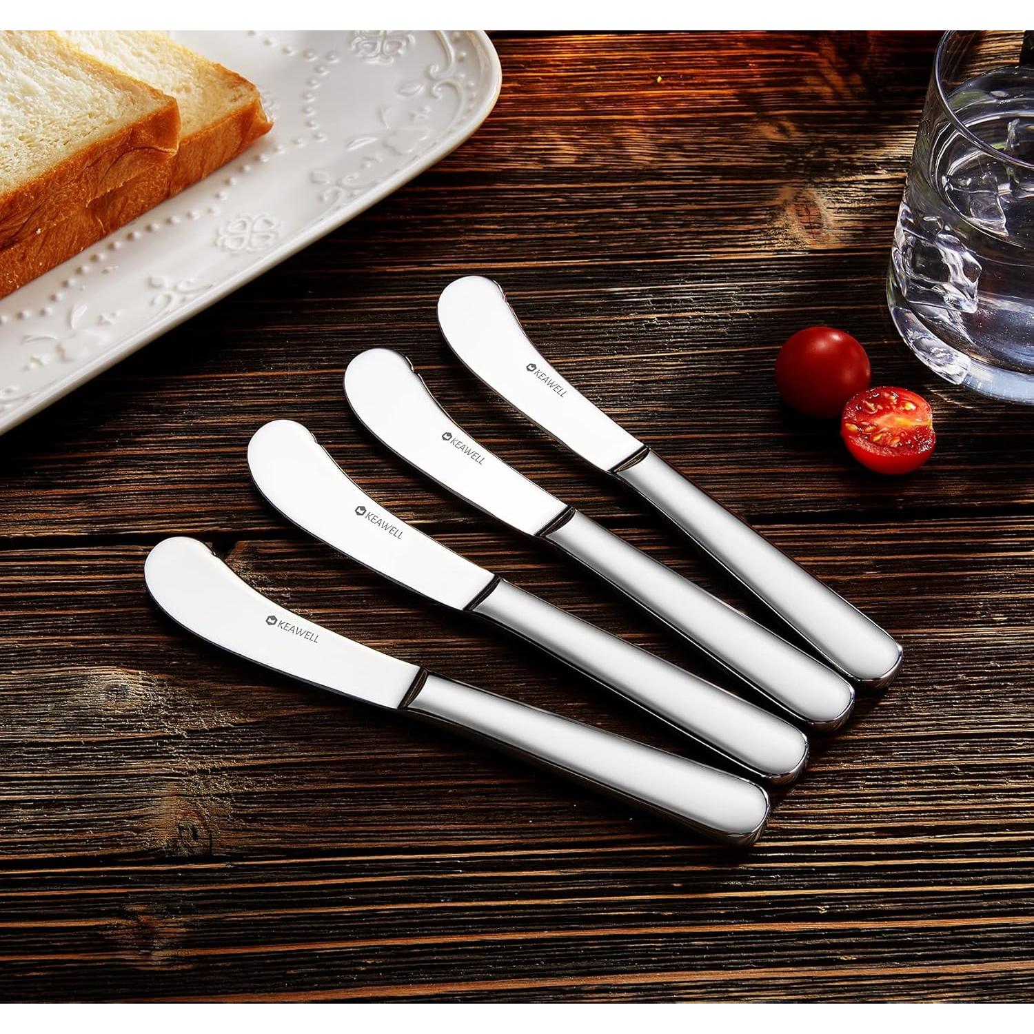 Juego de Cuchillos para Mantequilla KEAWELL 4 Piezas Acero Inoxidable