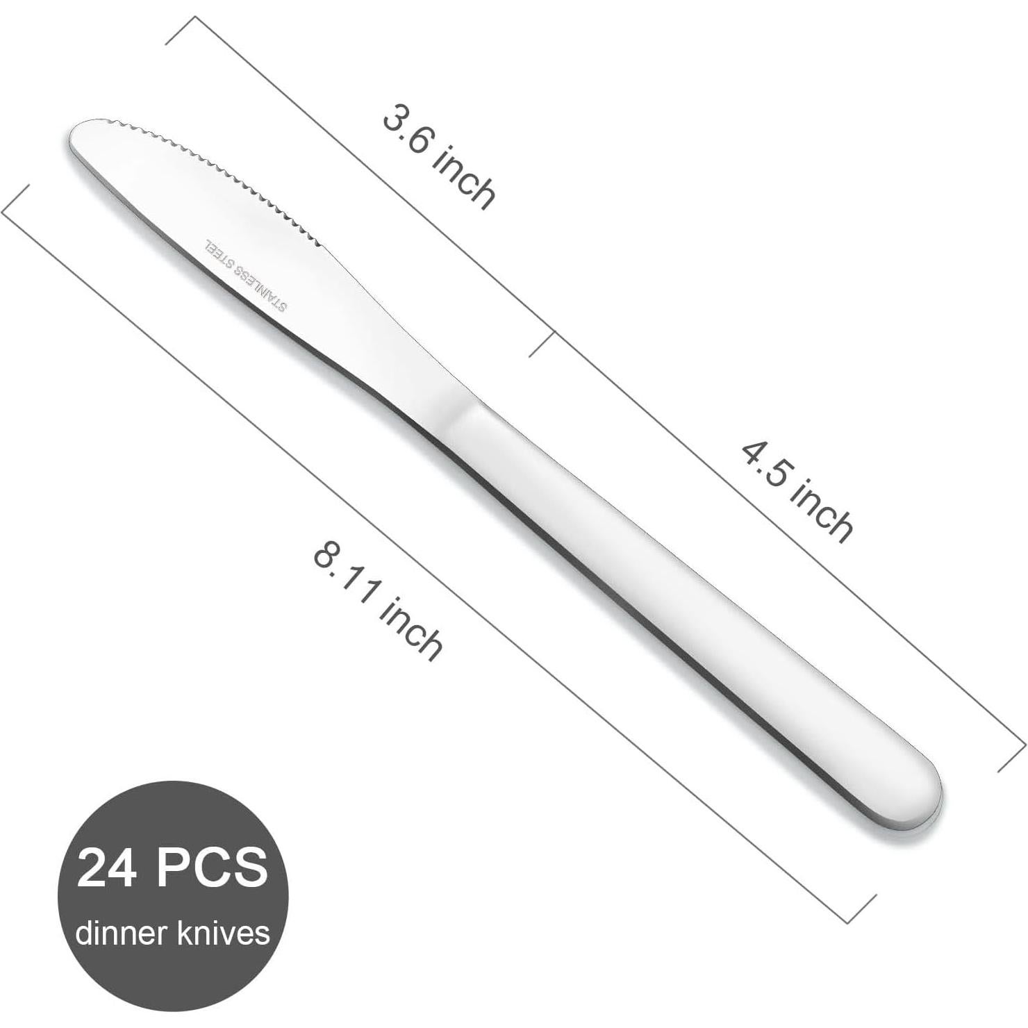 Juego de 24 Cuchillos de Cena Funnydin Acero Inoxidable 20.6 cm