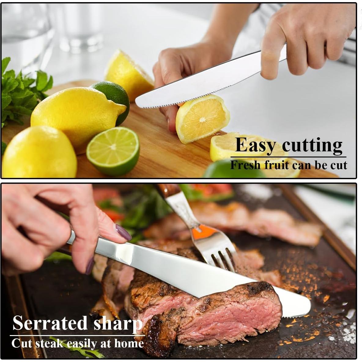 Juego de Cuchillos de Cena Evanda 12 Piezas Acero Inoxidable