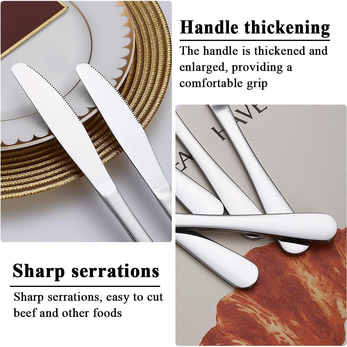 Juego de Cuchillos de Cena Evanda 12 Piezas Acero Inoxidable