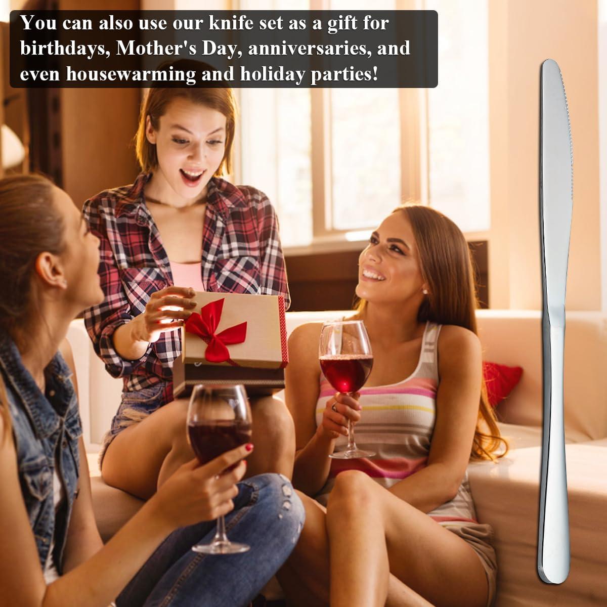 Juego de Cuchillos de Cena Evanda 12 Piezas Acero Inoxidable