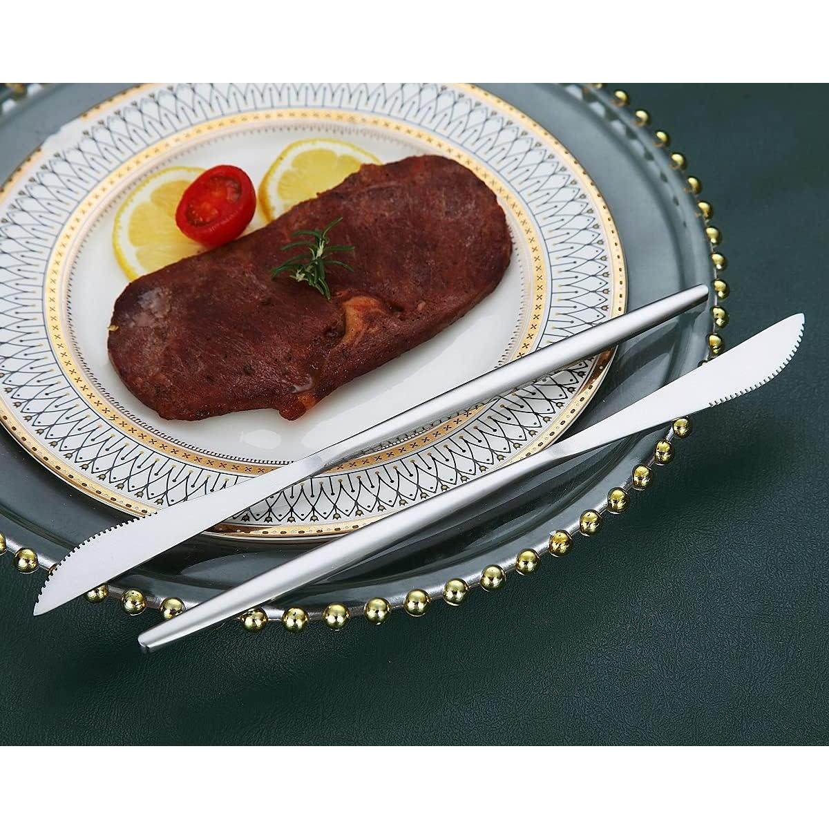 Juego de Cuchillos de Cena HOMQUEN 6 Piezas Acero Inoxidable 22.6 cm