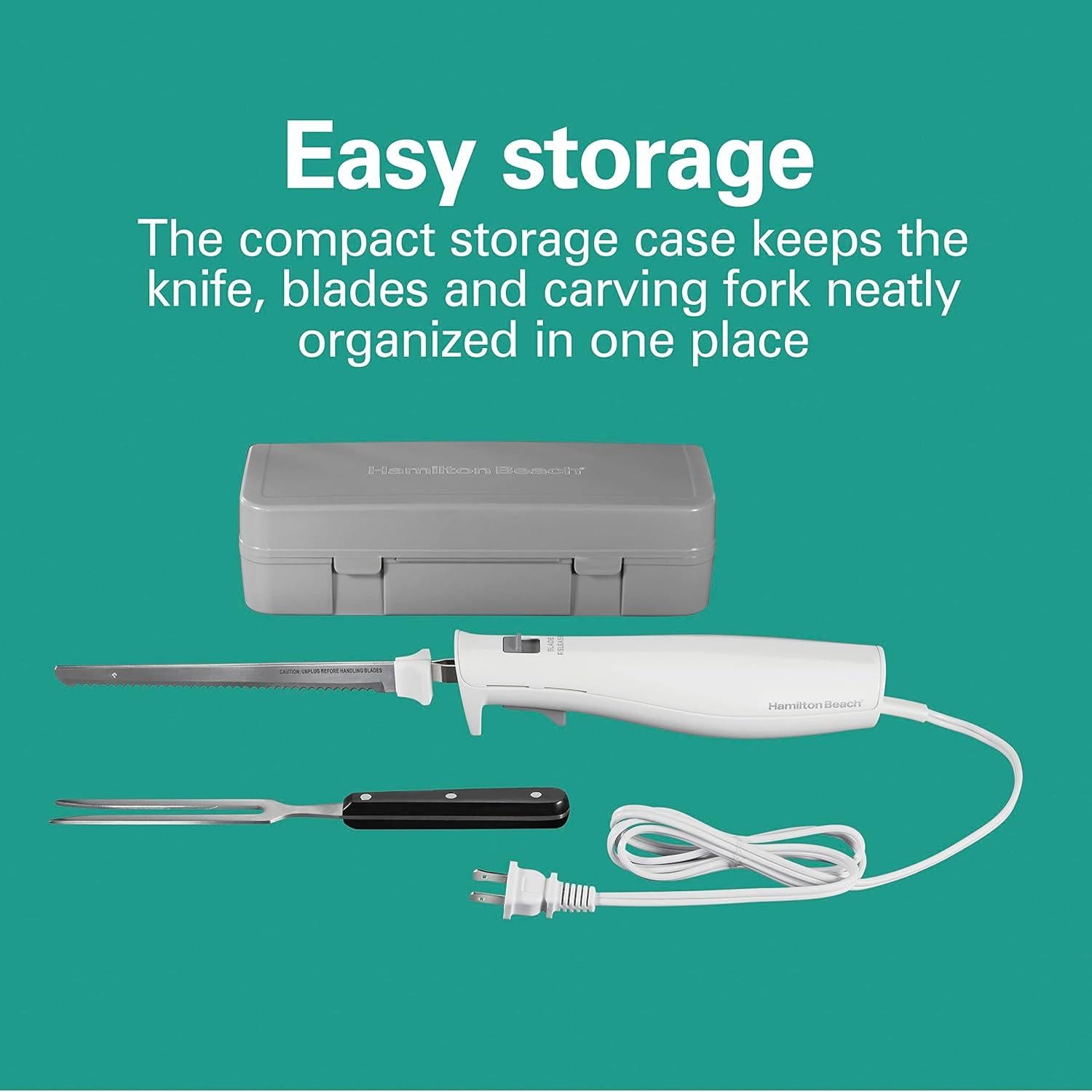 Juego de cuchillos eléctricos Hamilton Beach 120W con tenedor