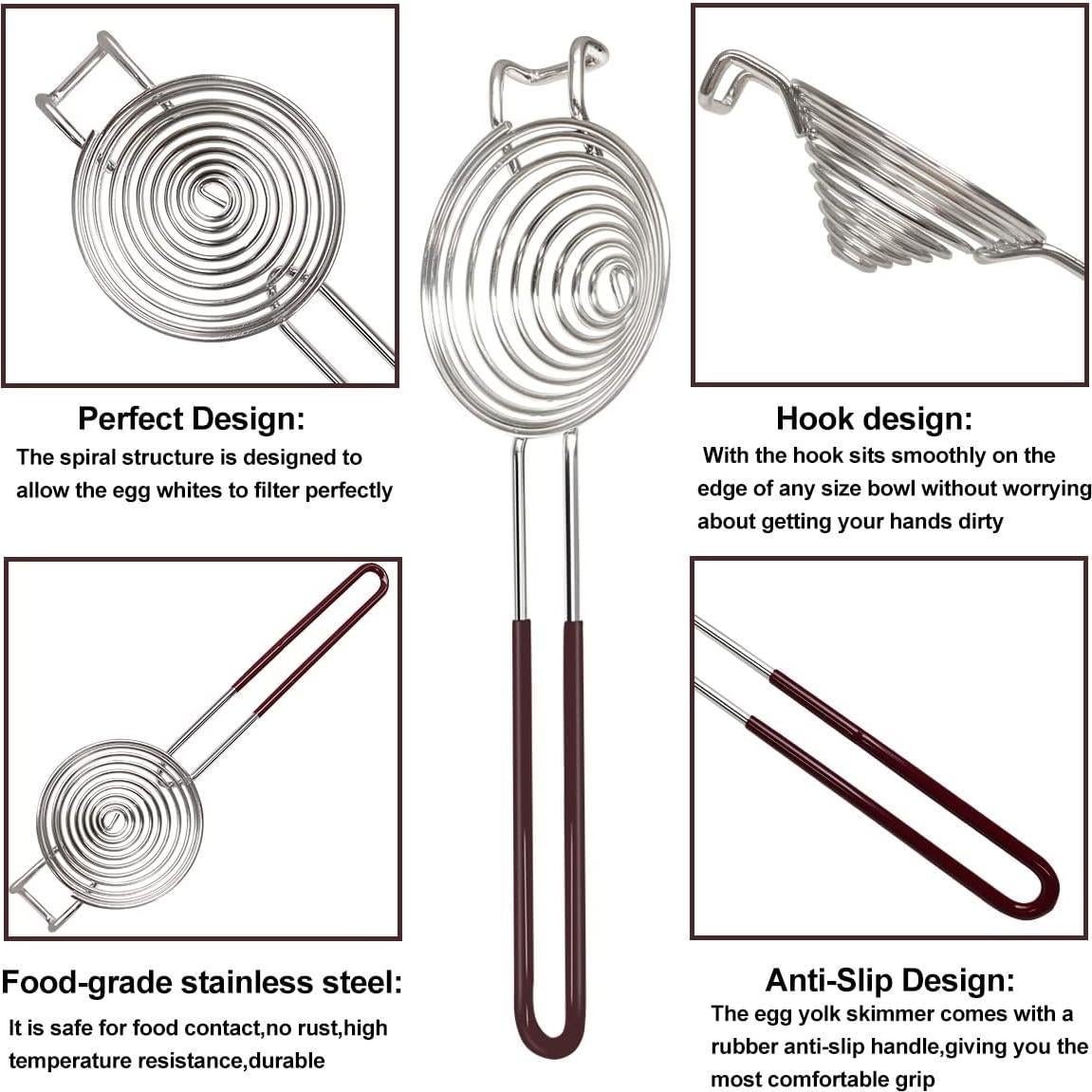 Separador de Yema y Clara de Huevo Yuntop Acero Inoxidable 25.5 cm
