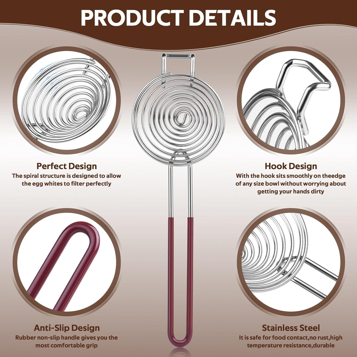 Separador de Huevos Czyan de Acero Inoxidable con Mango de Goma