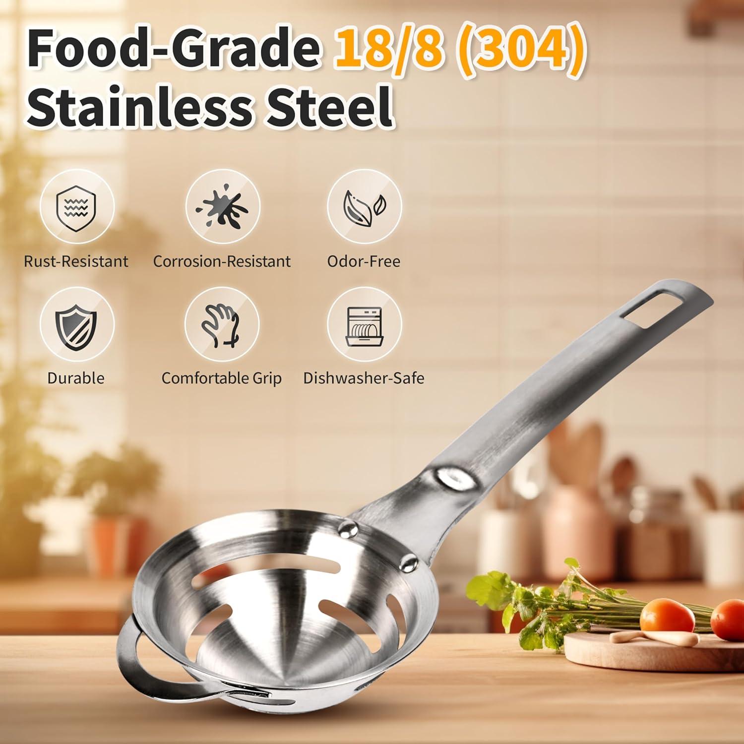 Separador de Yema y Clara de Huevo Acero Inoxidable 20.5cm