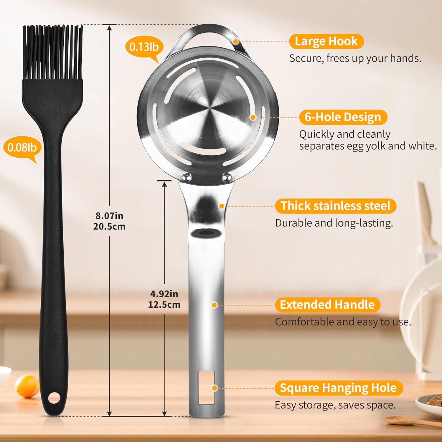 Separador de Yema y Clara de Huevo Acero Inoxidable 20.5cm