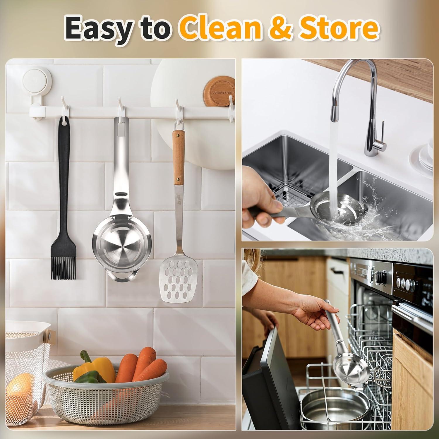 Separador de Yema y Clara de Huevo Acero Inoxidable 20.5cm