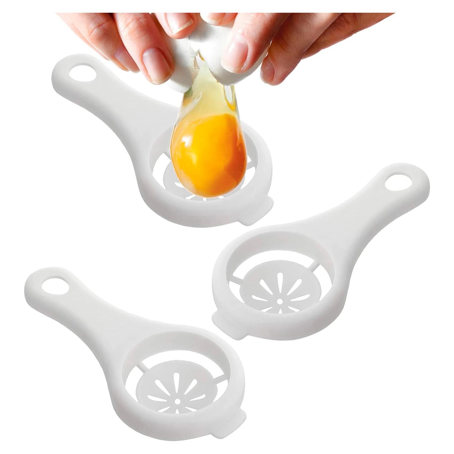 Separador de Clara y Yema de Huevo BURIUS - 3 Piezas - Plástico Blanco