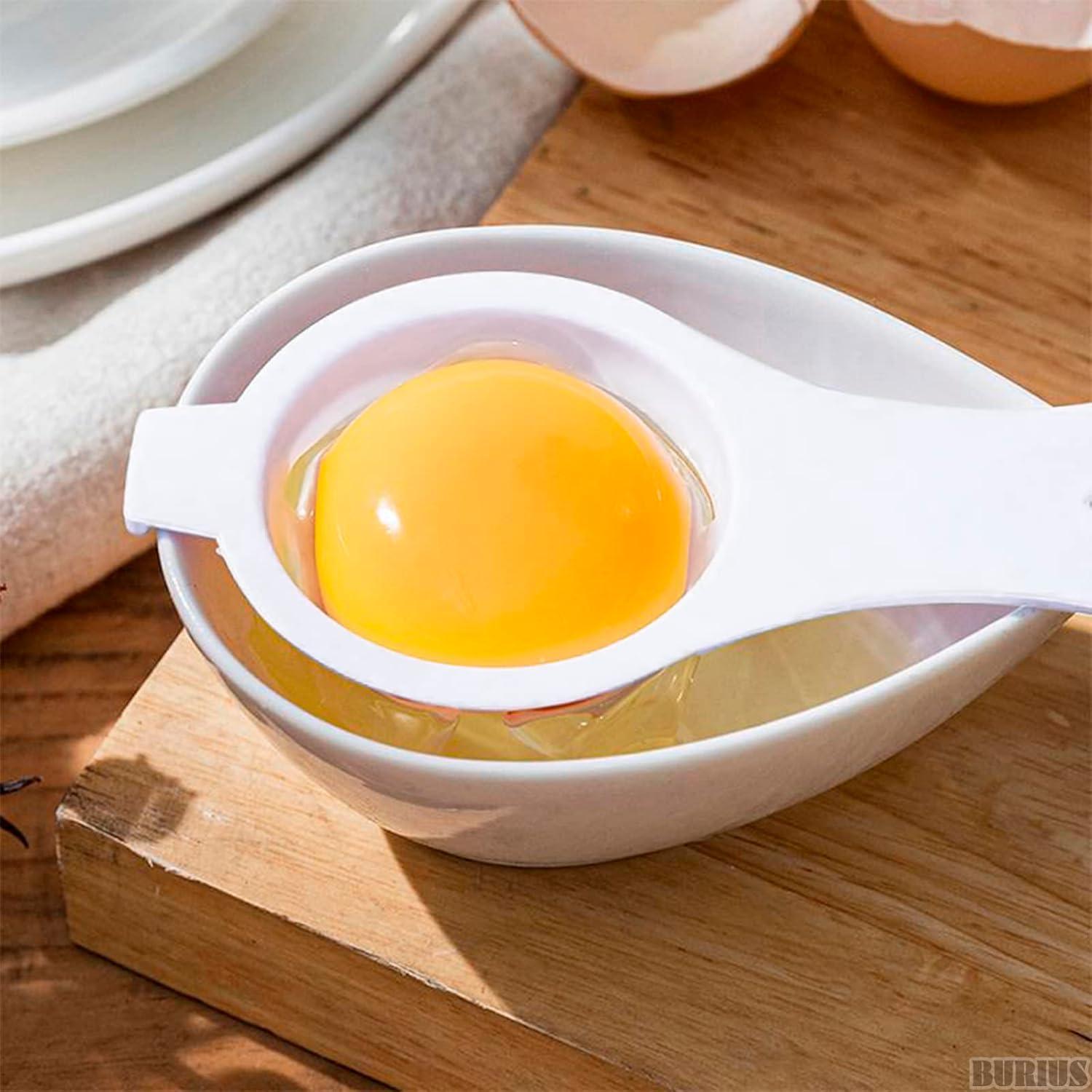 Separador de Clara y Yema de Huevo BURIUS - 3 Piezas - Plástico Blanco