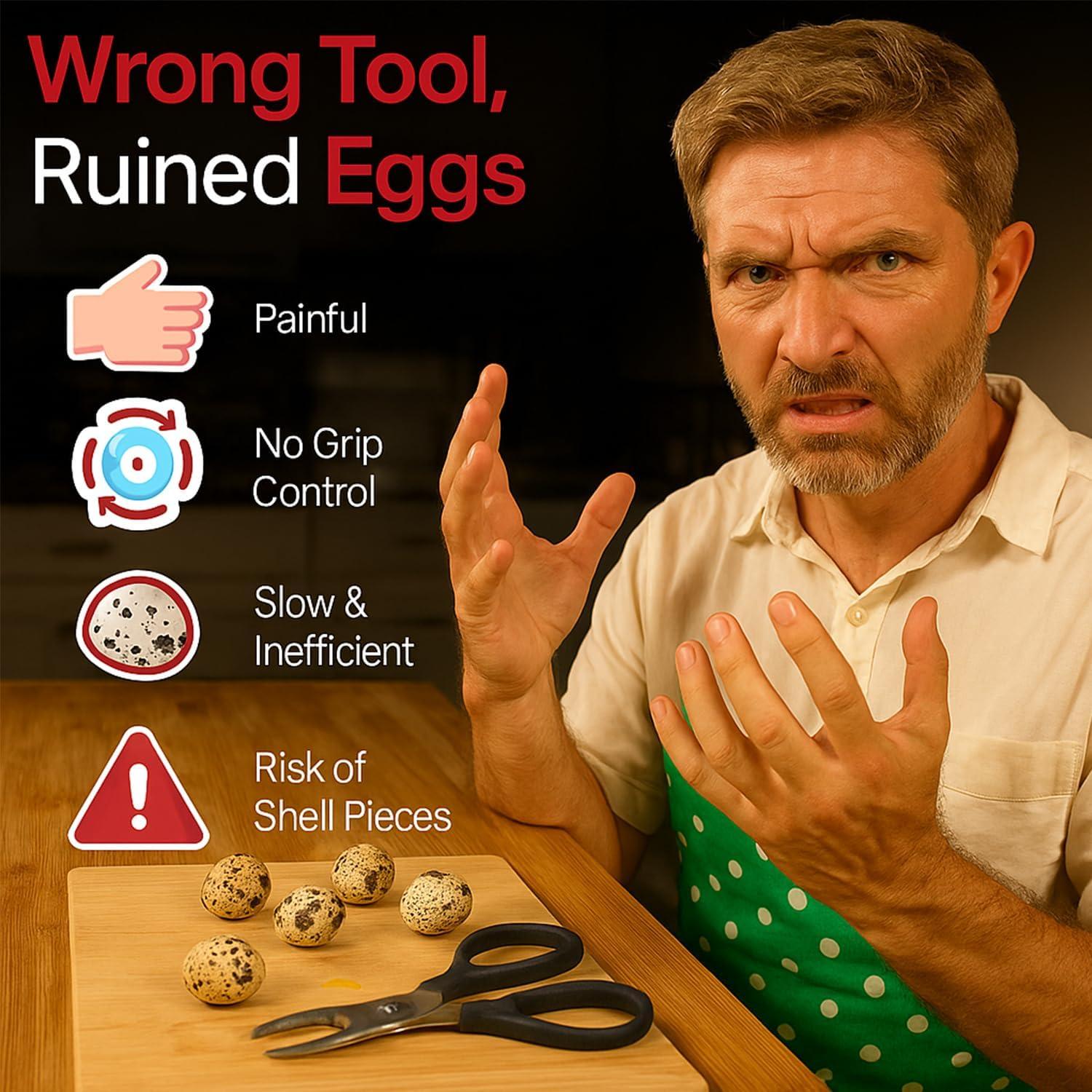 Set de 5 Tijeras para Huevos de Codorniz SmarDTAT - Acero Inoxidable