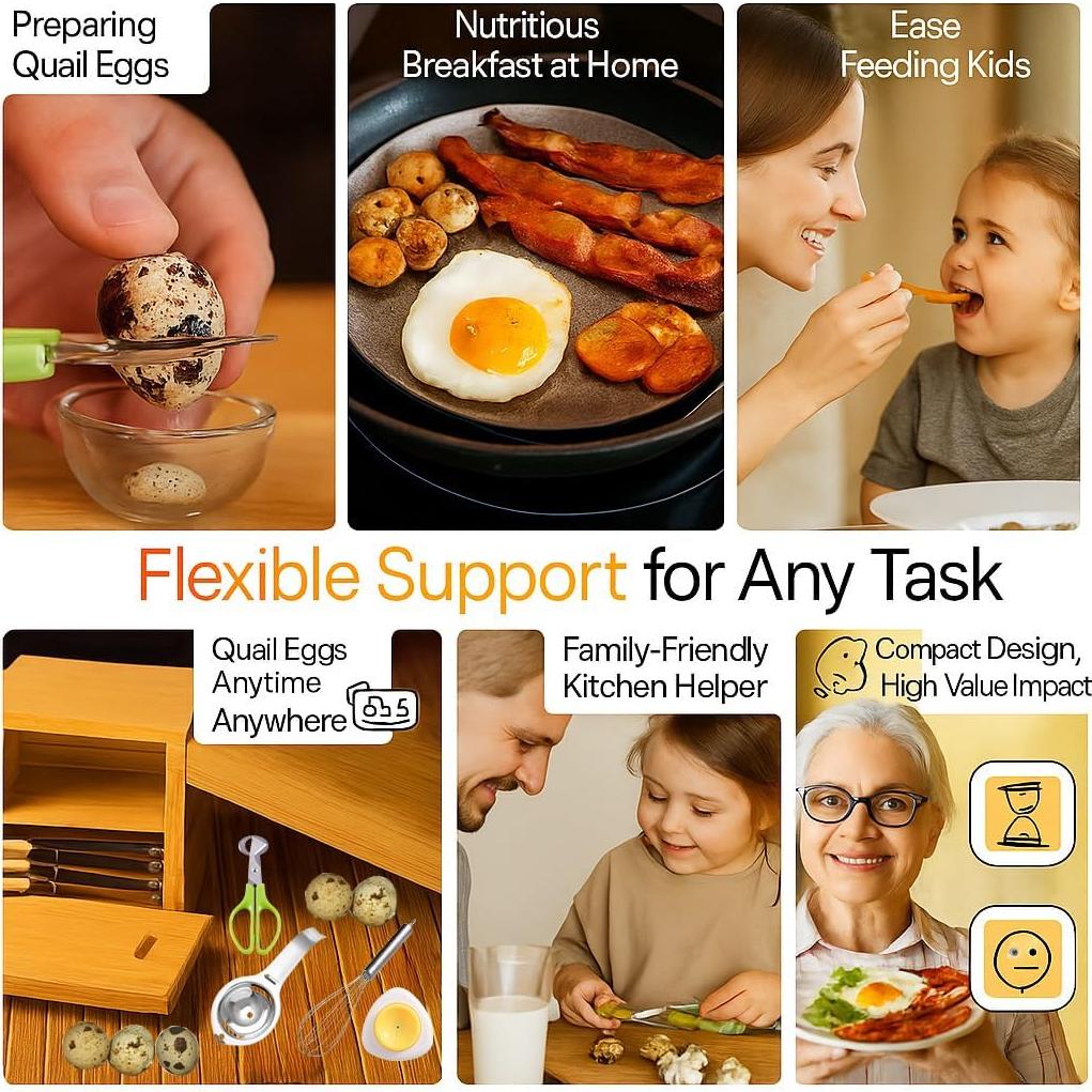 Set de 5 Tijeras para Huevos de Codorniz SmarDTAT - Acero Inoxidable