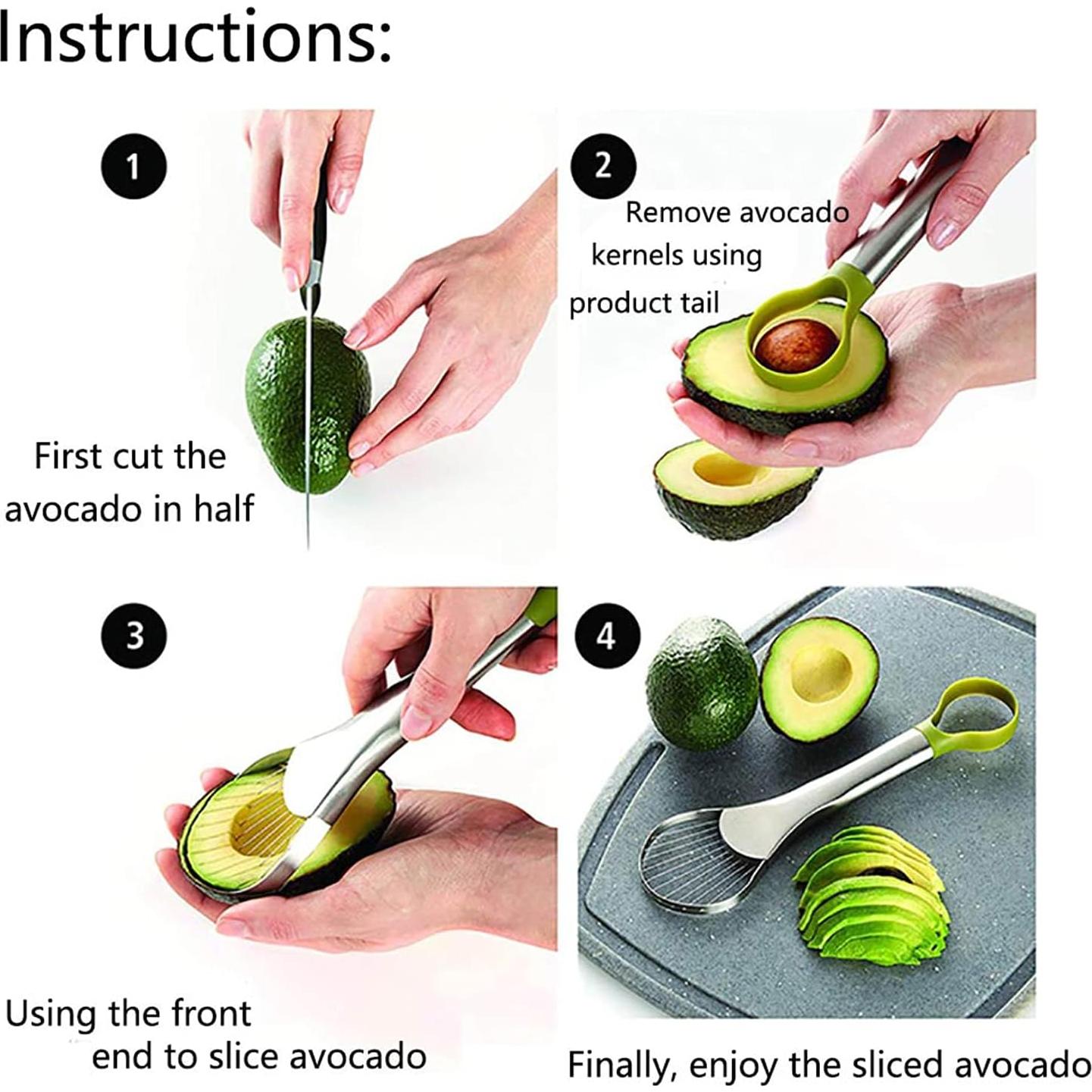 Cortador de Aguacate TuoTu Acero Inoxidable Multifuncional 24.1 cm