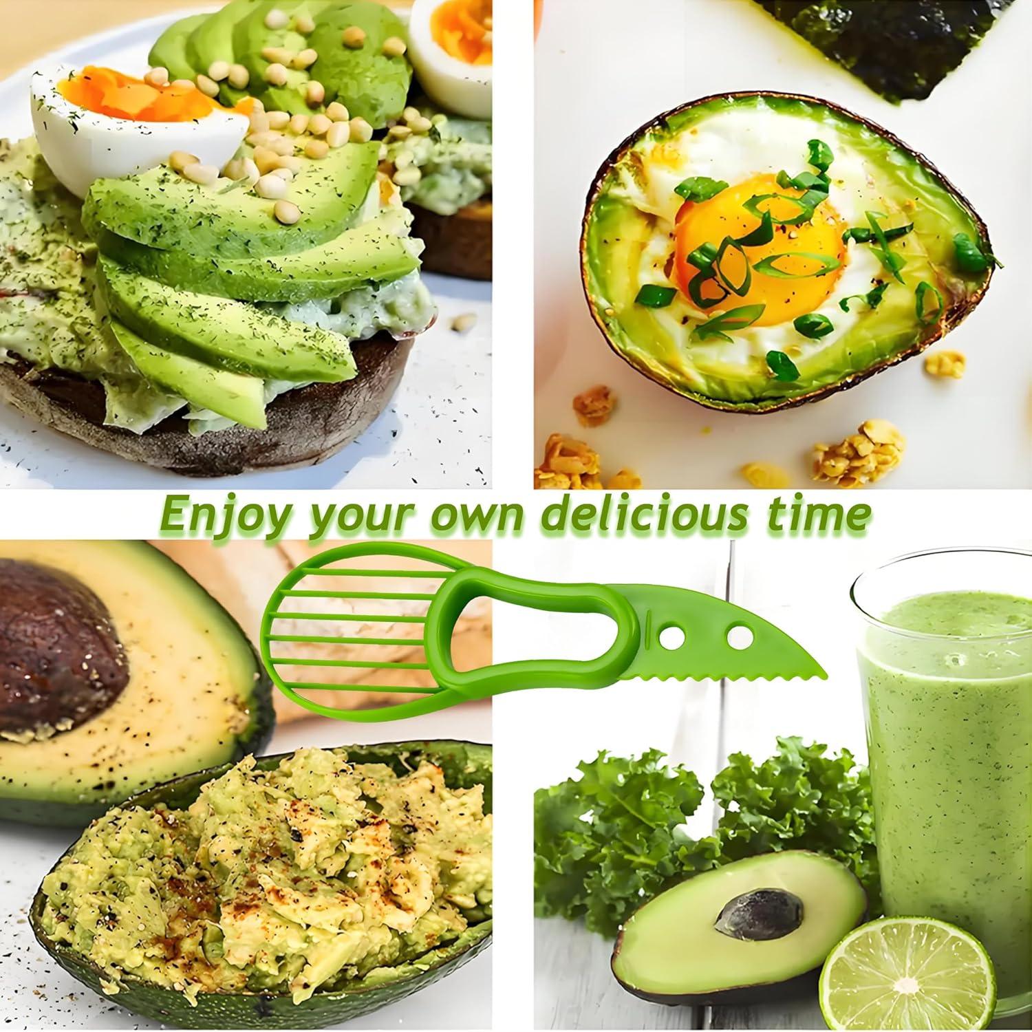 Cortador de Aguacate 3 en 1 SoKalChw Verde, Ligero y Ergonómico
