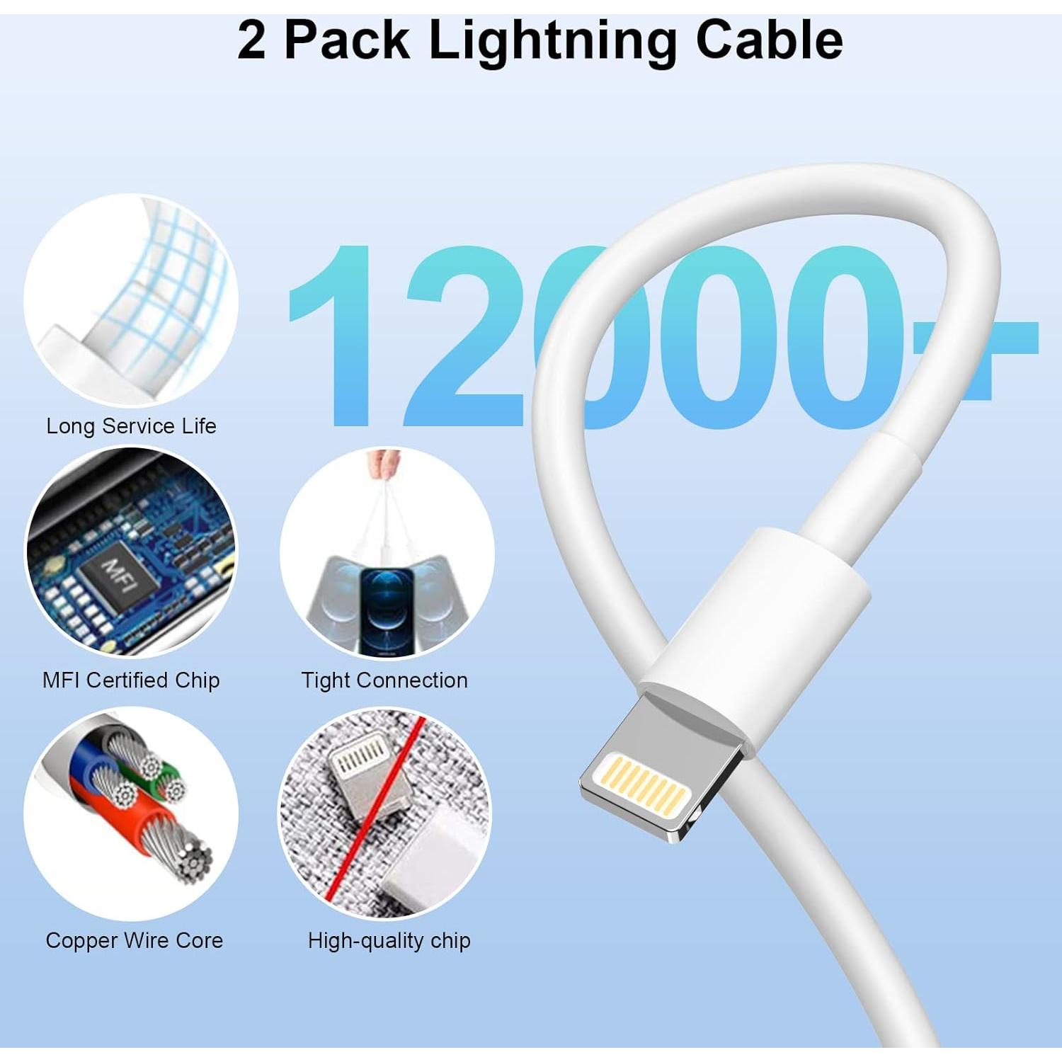 Cargador iPhone esbeecables 2Pack 6FT Carga Rápida USB