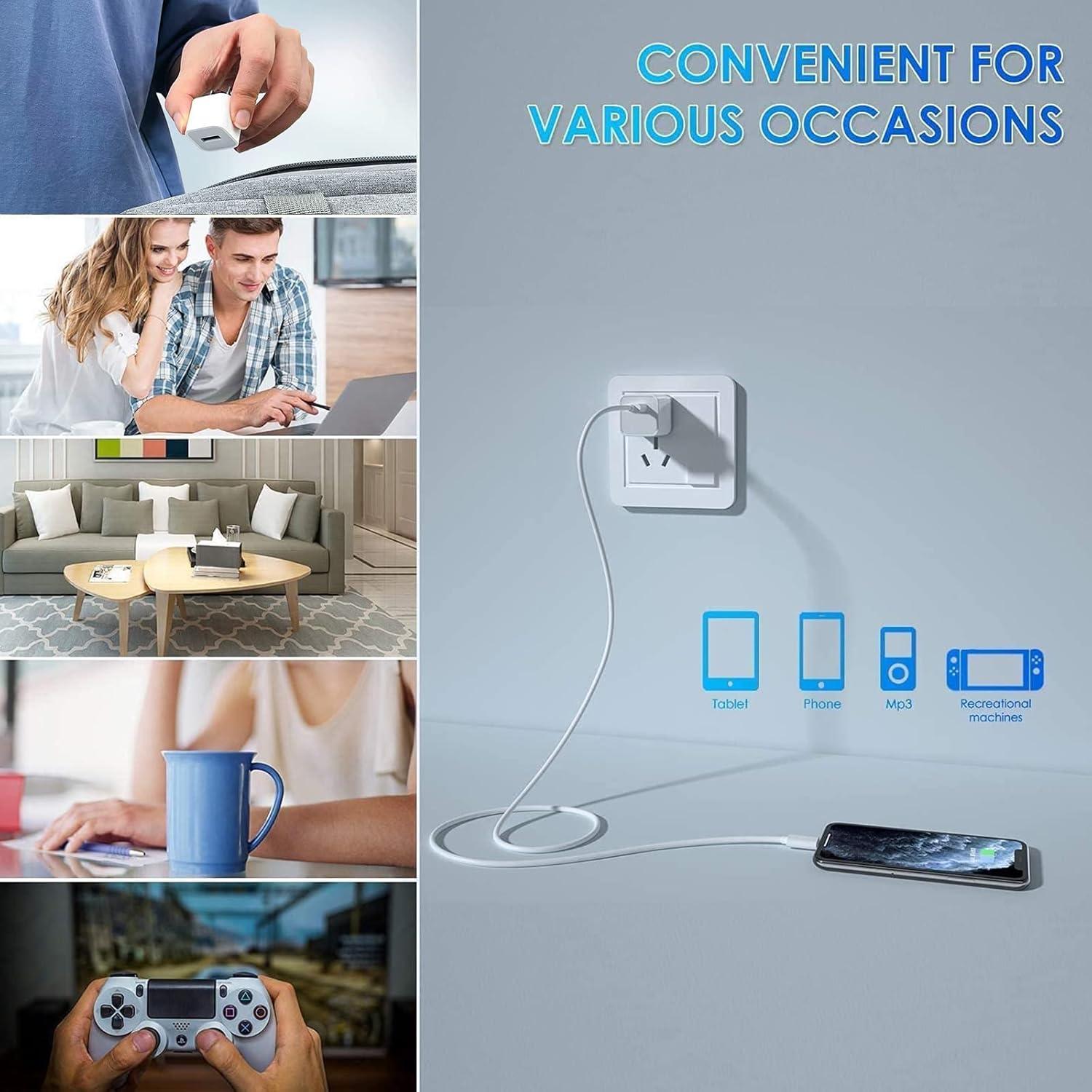 Cargador iPhone esbeecables 2Pack 6FT Carga Rápida USB