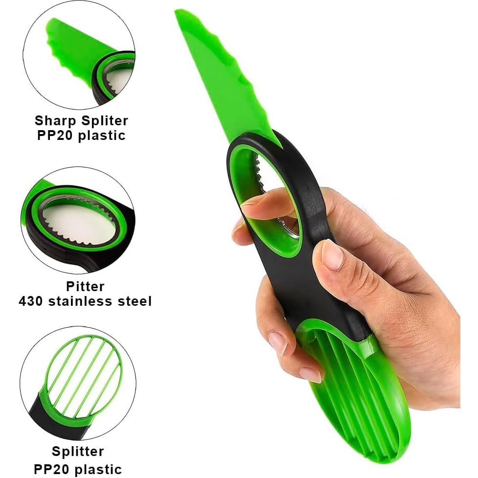Cortador de Aguacate 3 en 1 XHCLIUFB - Apta para Lavavajillas