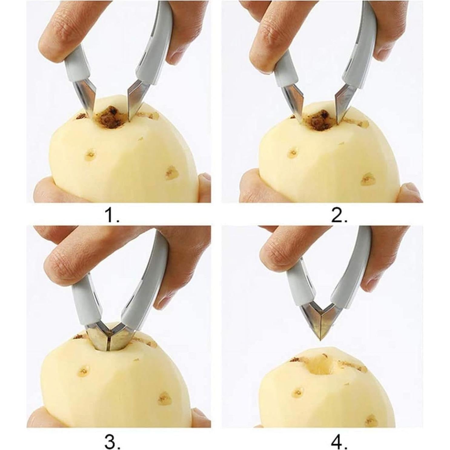 Paquete de 2 Quita Tallos de Fresa Enyolidimk Acero Inoxidable
