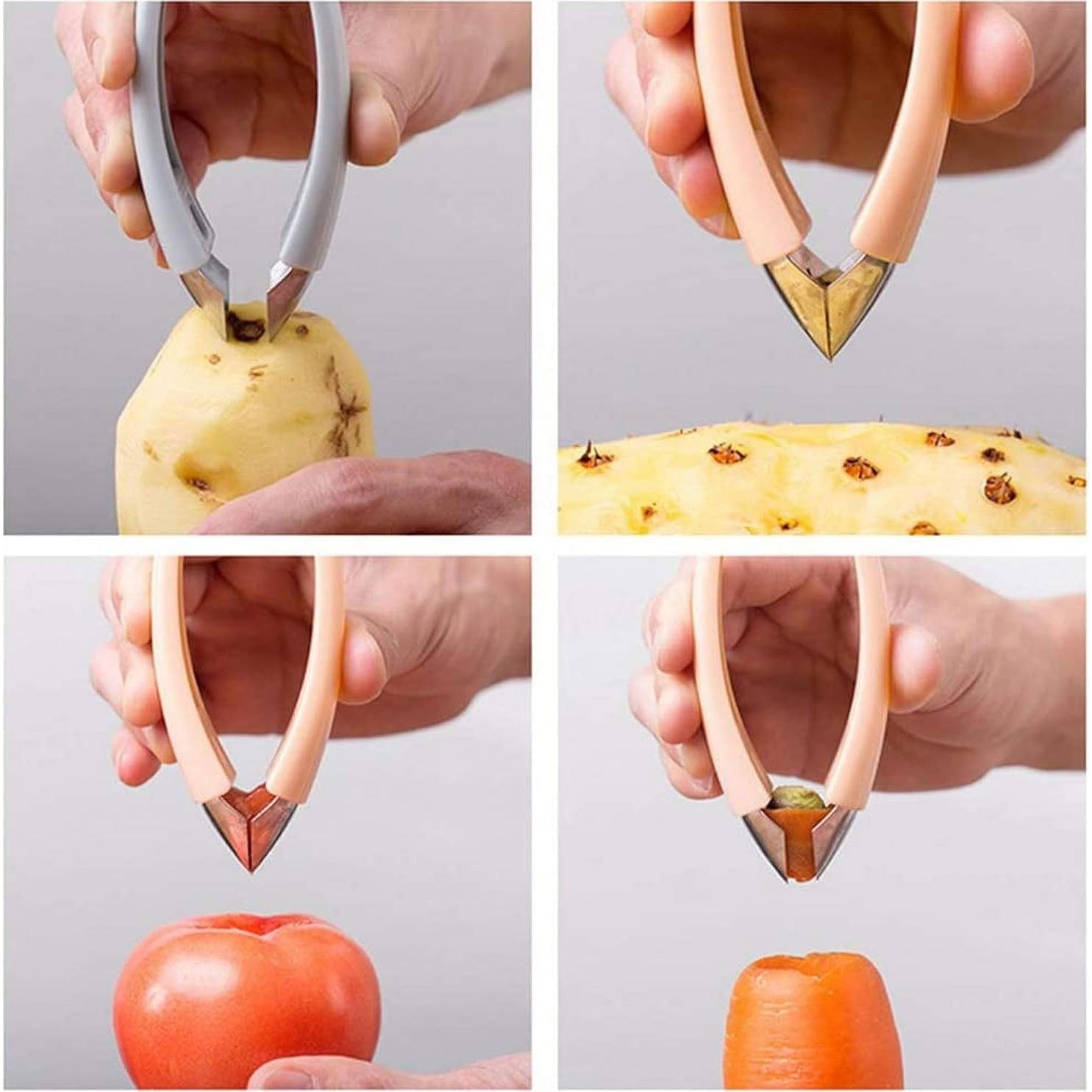 Paquete de 2 Quita Tallos de Fresa Enyolidimk Acero Inoxidable