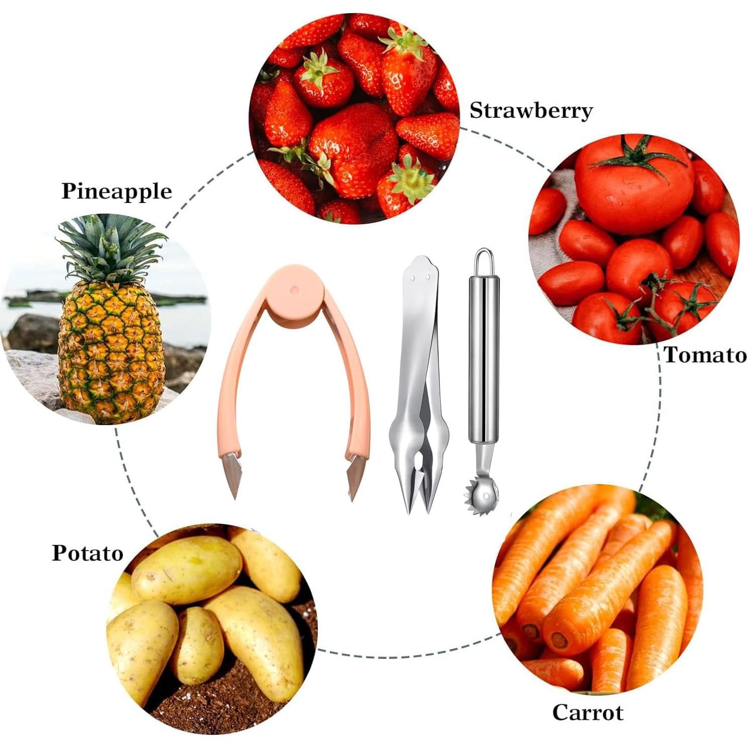 Removedor Multifuncional de Tallos de Fresa AUKOUPCIL Gris