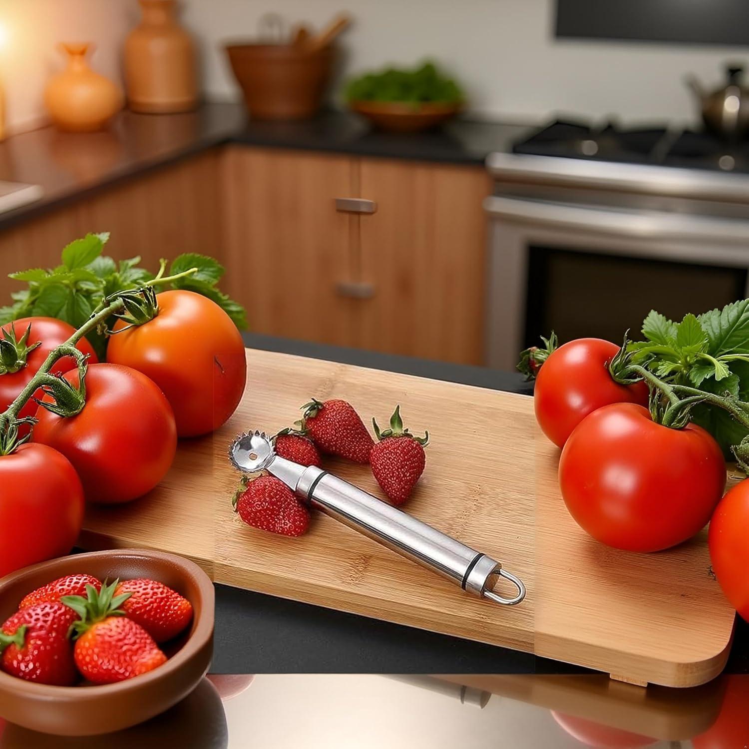 Herramienta de deshuesar fresas y tomates DPWOUM de acero inoxidable