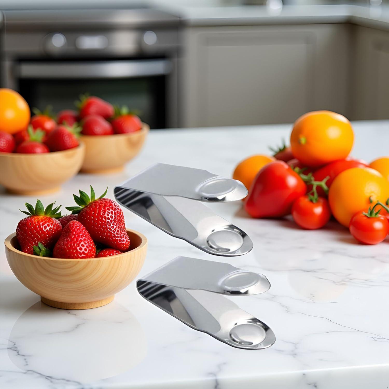 Set de 2 Descorazonadores de Fresas Jizlan Acero Inoxidable