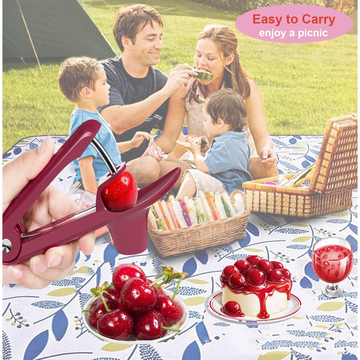 Quita Huesos de Cereza EddHomes Rojo, Acero Inoxidable, 116g