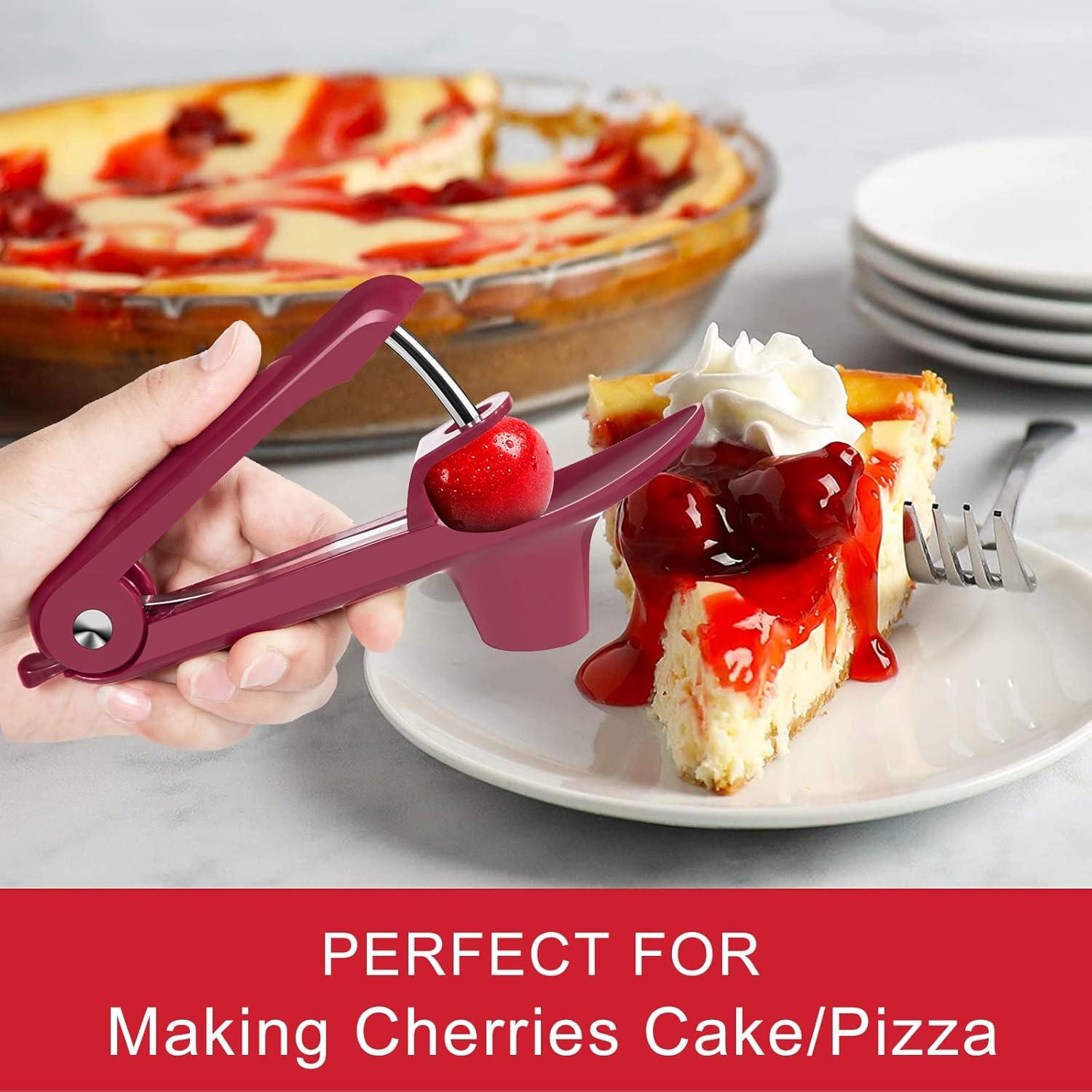 Quita Huesos de Cereza EddHomes Rojo, Acero Inoxidable, 116g