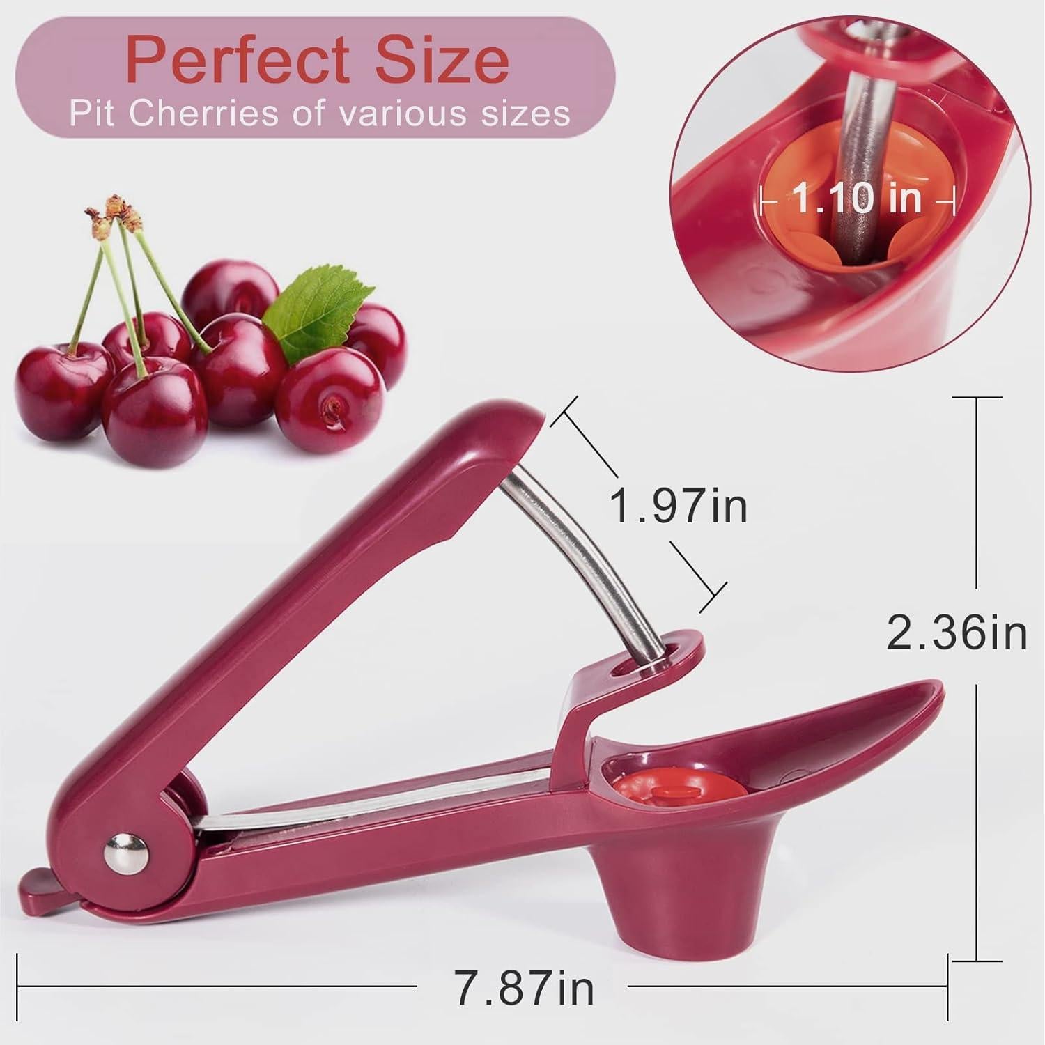 Quita Huesos de Cereza EddHomes Rojo, Acero Inoxidable, 116g