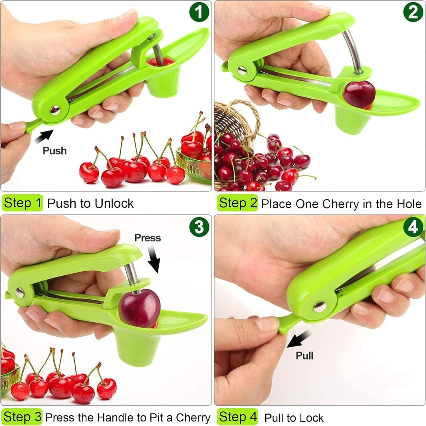 Herramienta Deshuesadora de Cerezas EddHomes Verde 20cm